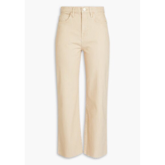 FRAME Le Jane Crop Striped Straight-Leg Jeans Size 28 - Picture 1 of 8